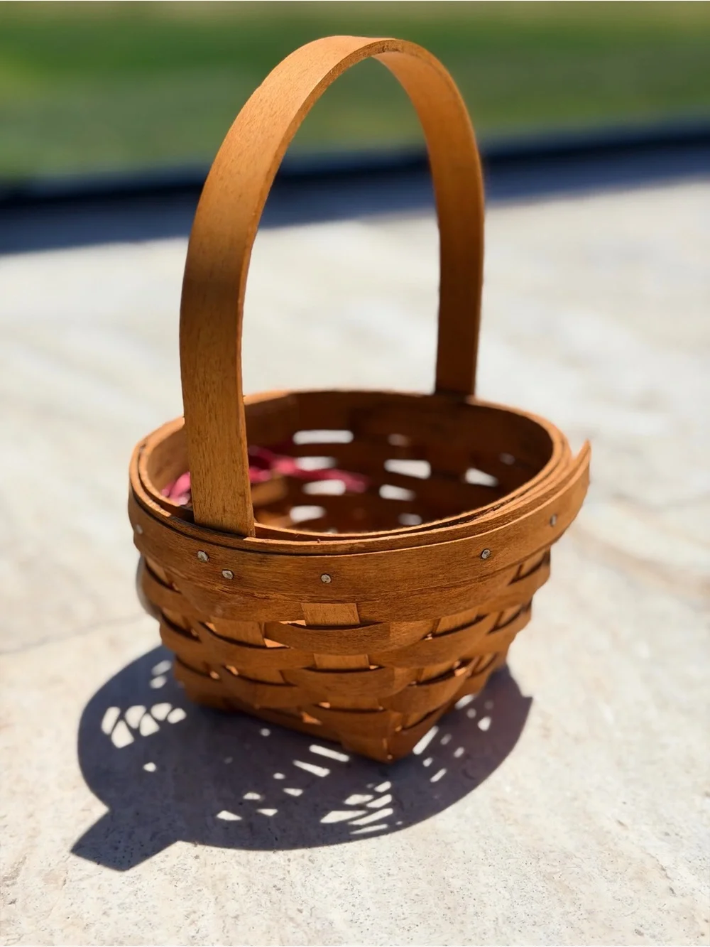 Longaberger 1998 Mothers Day Rings & Things Basket+Pottery Tie On